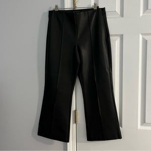 NWT Banana Republic faux leather cropped flared pants, black, size 8P